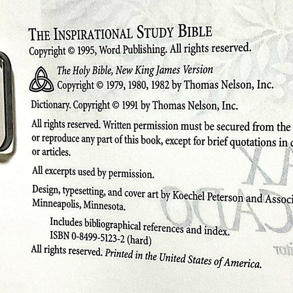 The Inspirational Study Bible Max Lucado Holy Bible New King James Version 1995 - Picture 9 of 16
